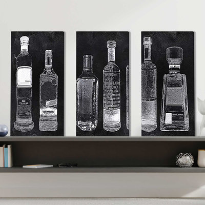 «Bar Cart», reproduction sur toile 3 pièces