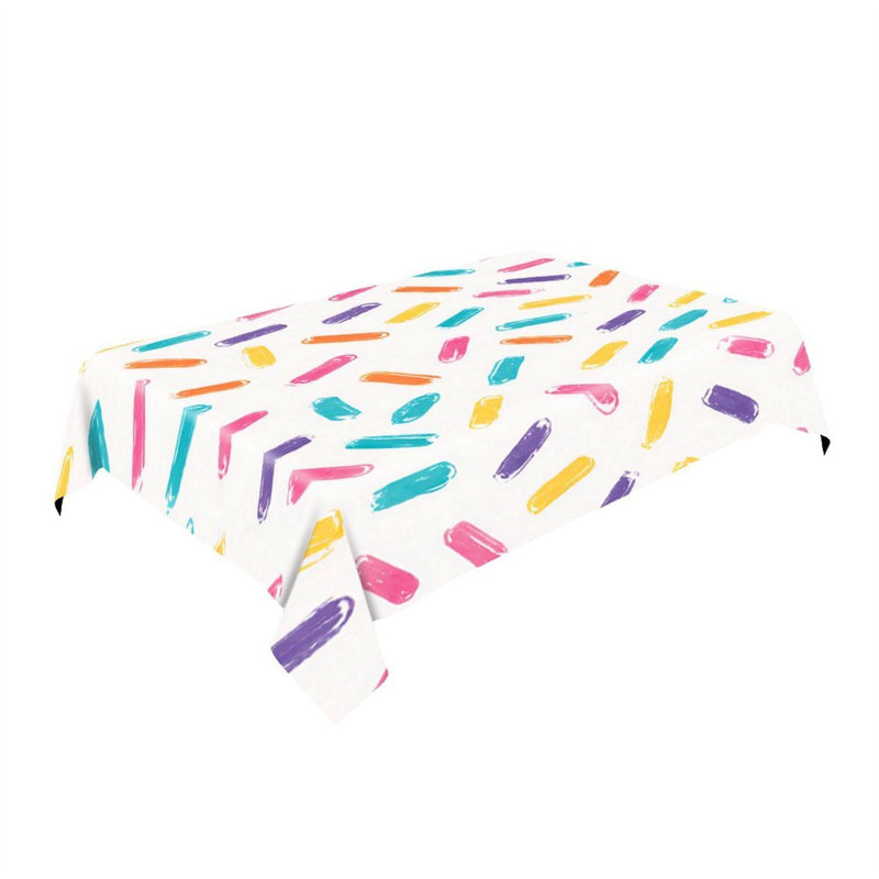 Colorful Brushstroke Tablecloth, 60 x 86, Rectangle for Indoor and Outdoor
