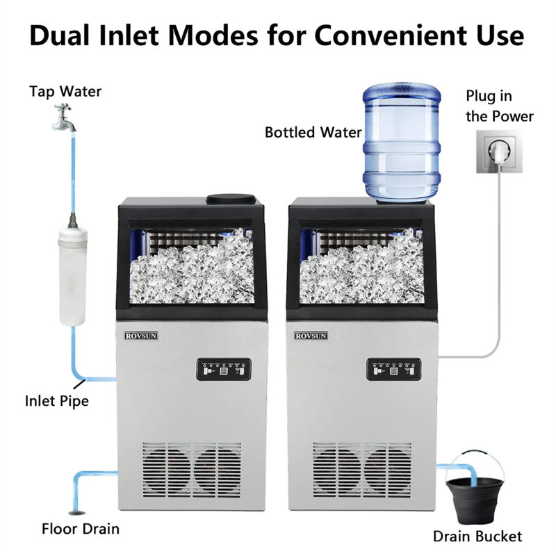 14" 150 Lb. 495W 115V Air Cooled Ice Machine Maker Countertop