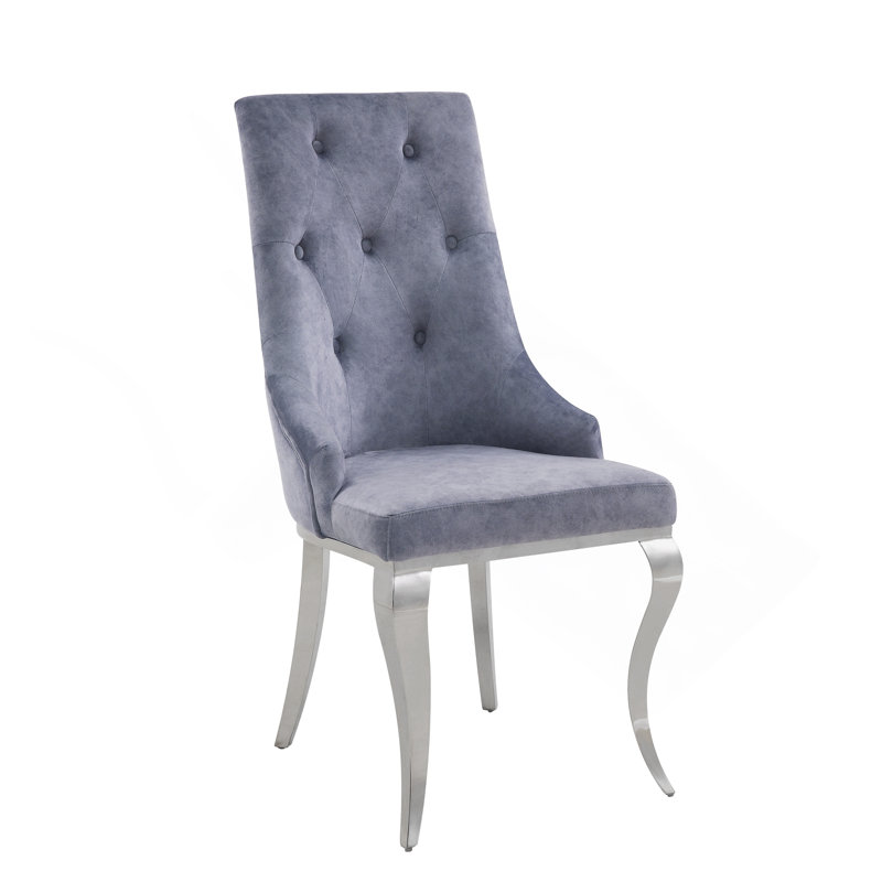 Ensemble de 2 chaises d'appoint en tissu et en acier inoxydable