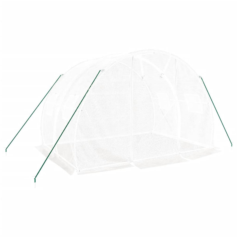 Vidaxl Greenhouse With Steel Frame Green 6 M² 3X2x2 M, White, 200cm H x 200cm W x 200cm D