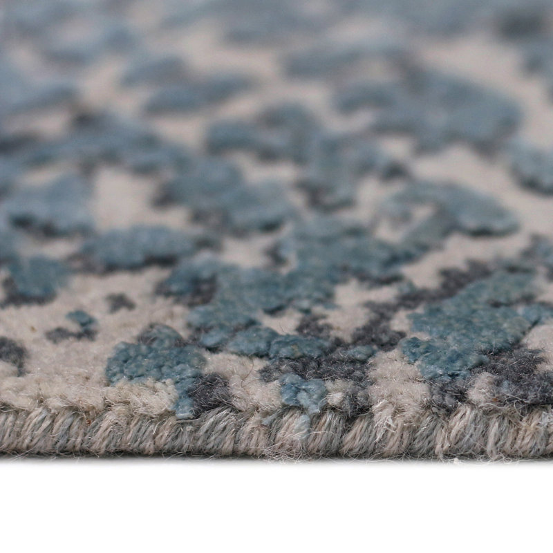Majestic Abstract Area Rug in Blue, Rectangle 2' x 3'