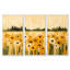«Golden Daisy Meadow - Wildflowers», art mural sur toile 3 pièces-352198665-352198667