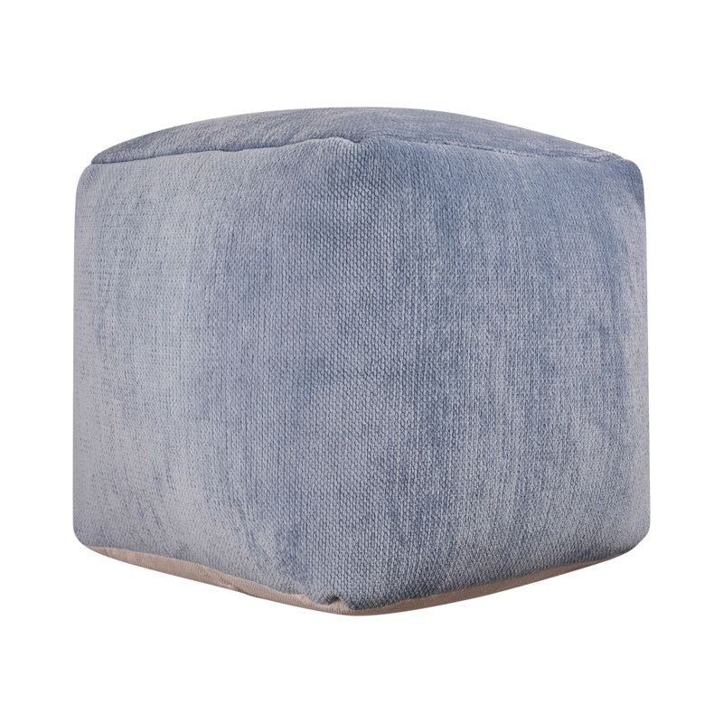 Repose-pieds Ines, Chenille bleu spa