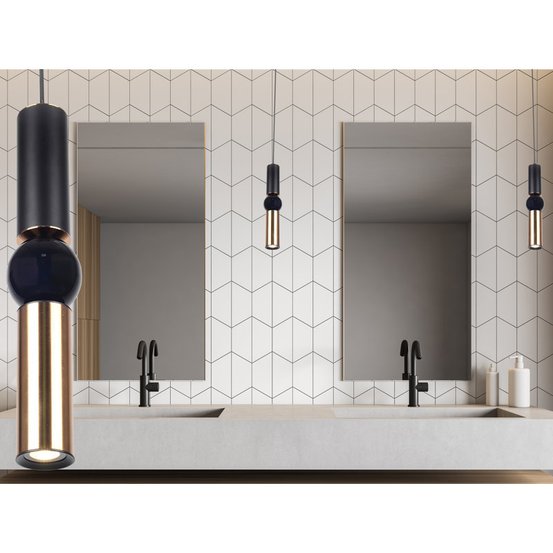 Dossantos 1 - Light Pendant, Black/Brushed Brass