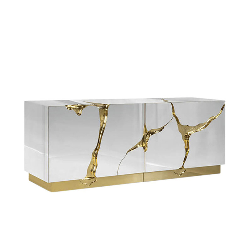 Buffet italien de luxe A Light, Blanc, H 29,92 po x l 70,87 po x P 17,72 po