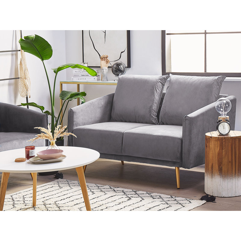 Lillie 2 Seater Velvet Sofa, Grey