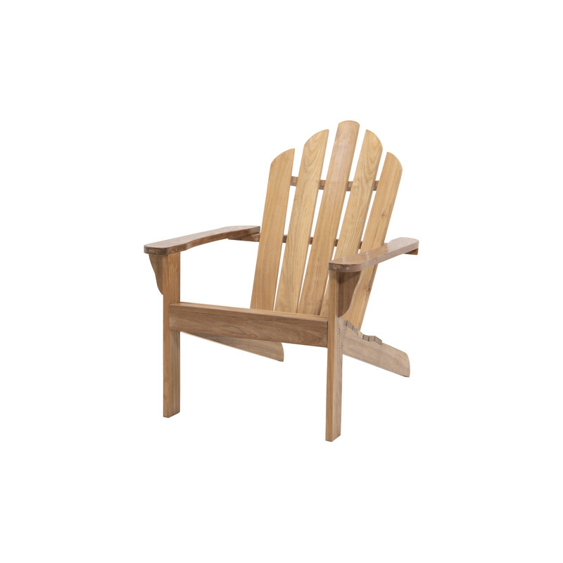 Chaise Adirondack d'extérieur en teck massif Cadisha