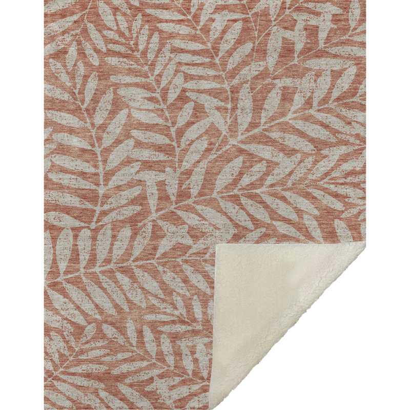 Jeté floral Sherpa ASB899 Addison, Saumon, Motif floral