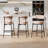 Sherpa Counter Height Bar Stools Set of 4 Modern Upholstered Barstools with Curved Open Back/Round Seat Boucle Comfortable Bar Chairs for Kitchen Island, 24.6 Inch-745429819