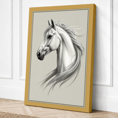 Horse in Profile Vintage - Wrapped Canvas
