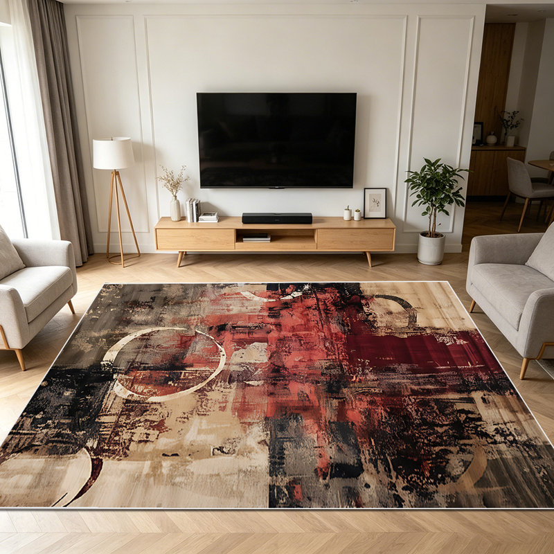 1PC Vintage Abstract Distressed Farmhouse Art Style area rugs for Living Room, Soft and Comfortable, Suitable for all seasons, easy-to-maintain, machine washable Indoor floor mat, Under Table Farmhouse suitable for dining room, bedroom, entryway,