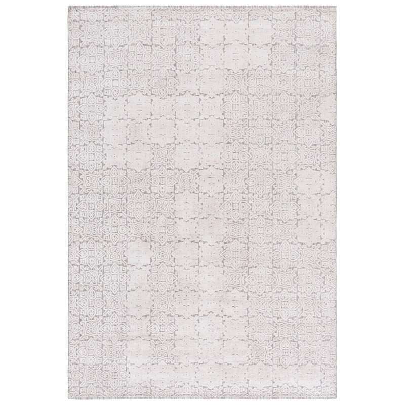 Handmade Stone Geometric Viscose 6' x 9' Area Rug