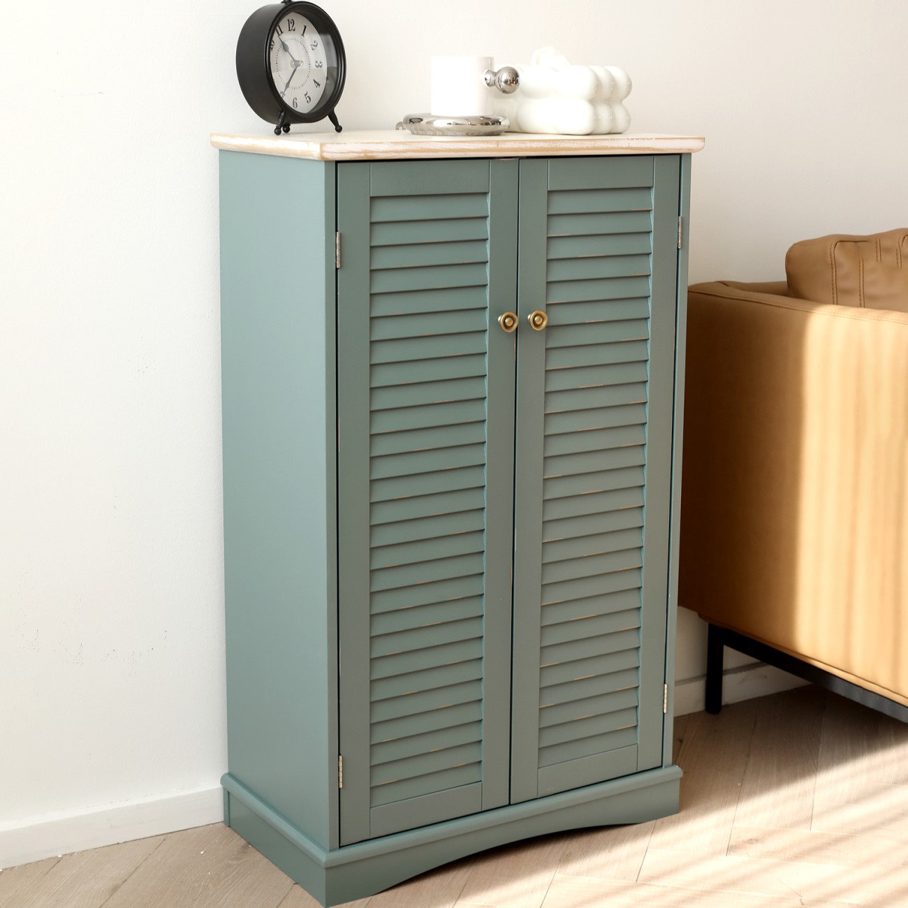 Winston Porter Farmhouse Shutter Door Storage Accent Chest