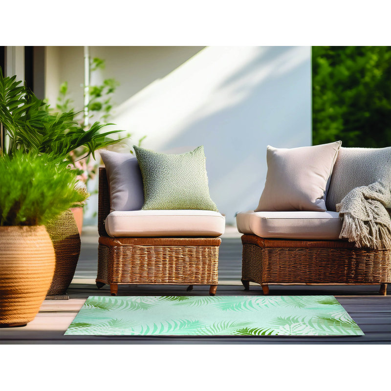 Tapis extérieur Waving Palm, Rectangle 5 pi x 7 pi
