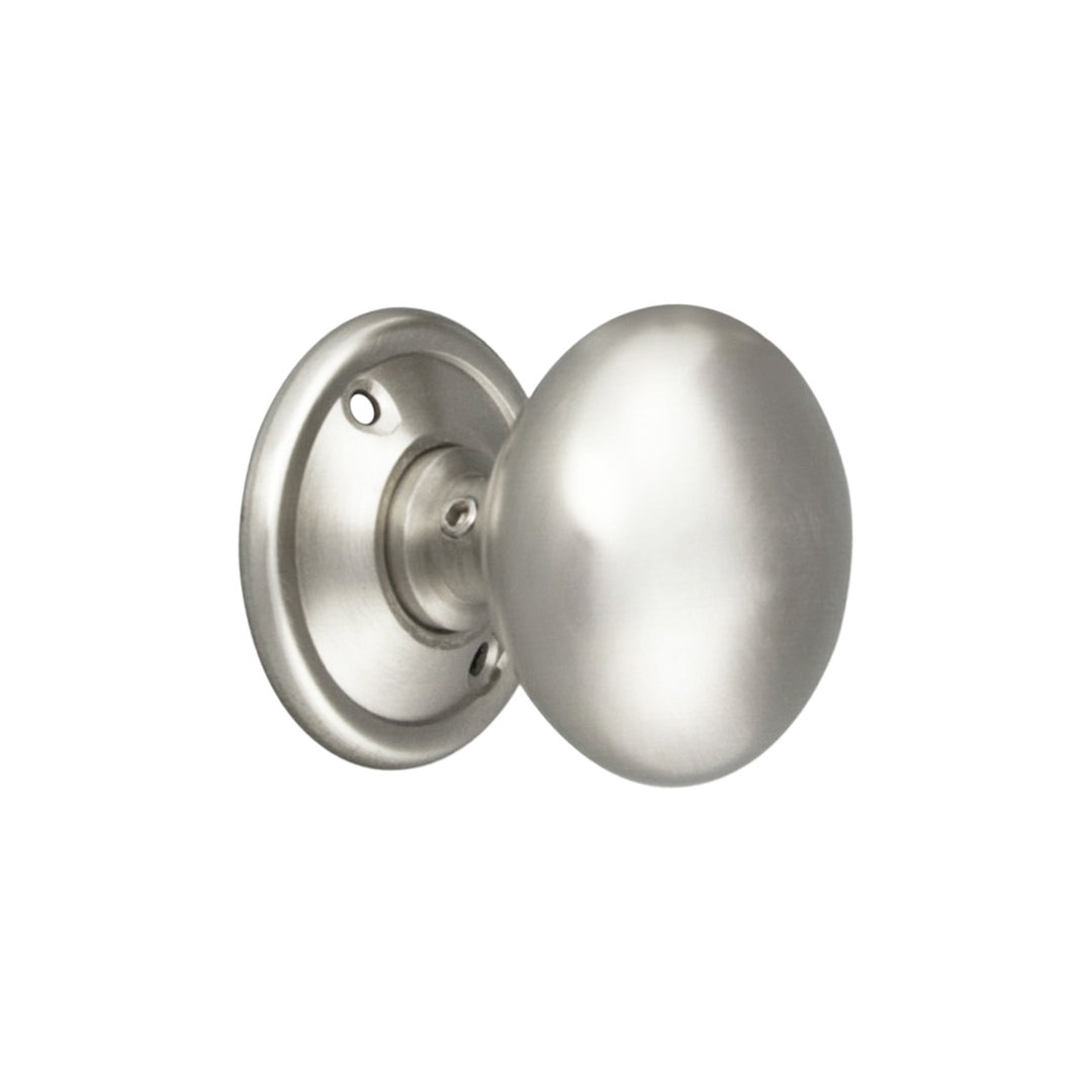 Cottage Large 50mm Rim/Mortice Door Knob Satin Chrome