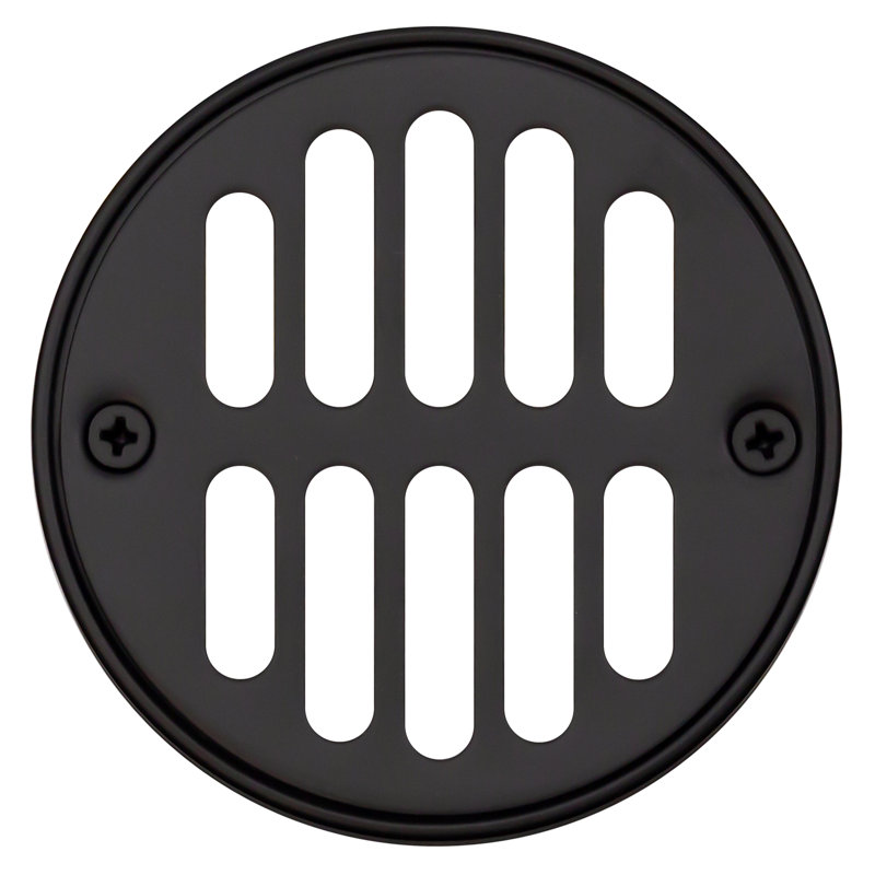Couvercle de drain de grille de douche rond en laiton avec couronne, Noir mat