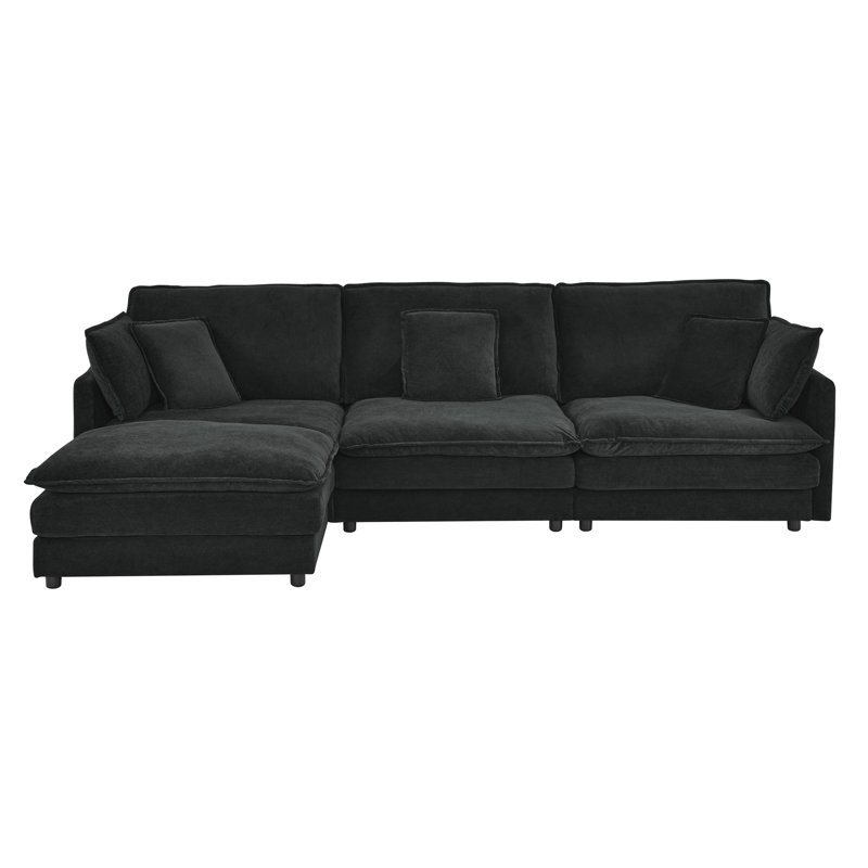 Canapé modulaire convertible polyvalent pour diverses pièces, améliorant le confort et le style, Noir