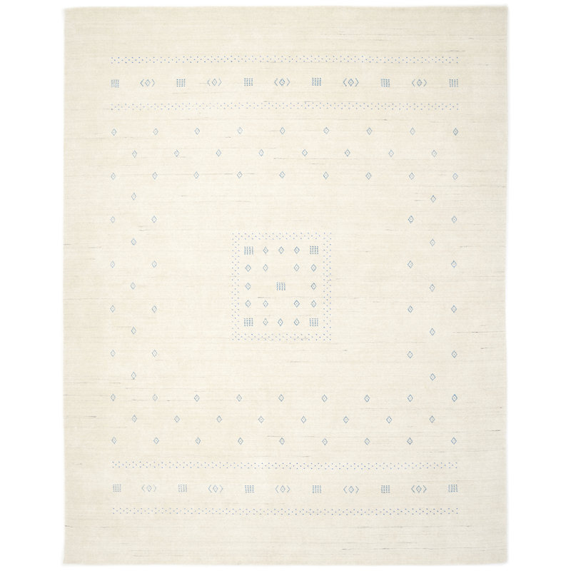 Simi Hand Knotted Cotton/Wool Southwestern Area Rug, Rectangle 5' x 8', Dark Navy
