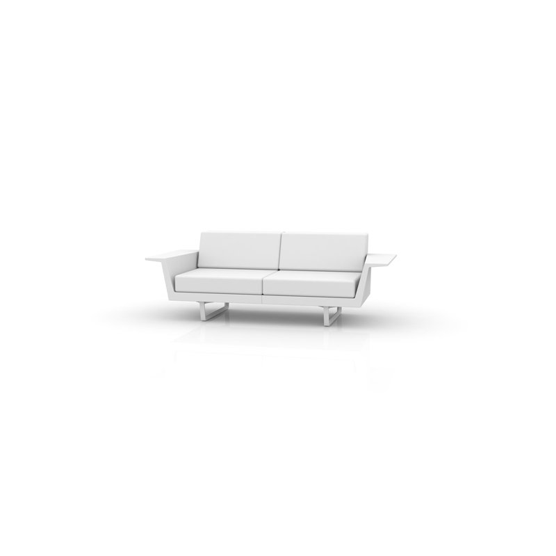 Causeuse à deux places l 80,25 po Delta, Polyester blanc, Blanc pur