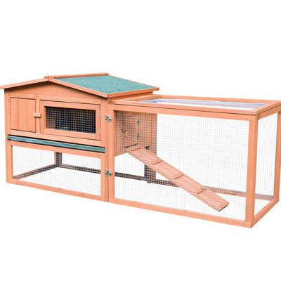 Small Animal Habitat With Construction, Weather - Coating, Feeding Trough And Ramp Outdoor Rabbit Cage Featuring Comfortable Habitat, Galvanized Wire For Air Circulation,