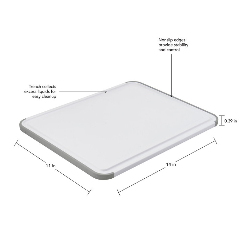 Kitchenaid Classic Non-Slip Poly Cutting Board, 11X14 Inch