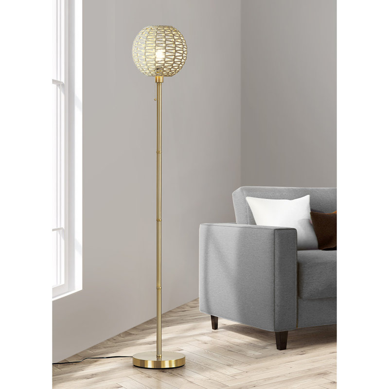 Lampe sur pied 68 po Ratibor, Laiton brossé