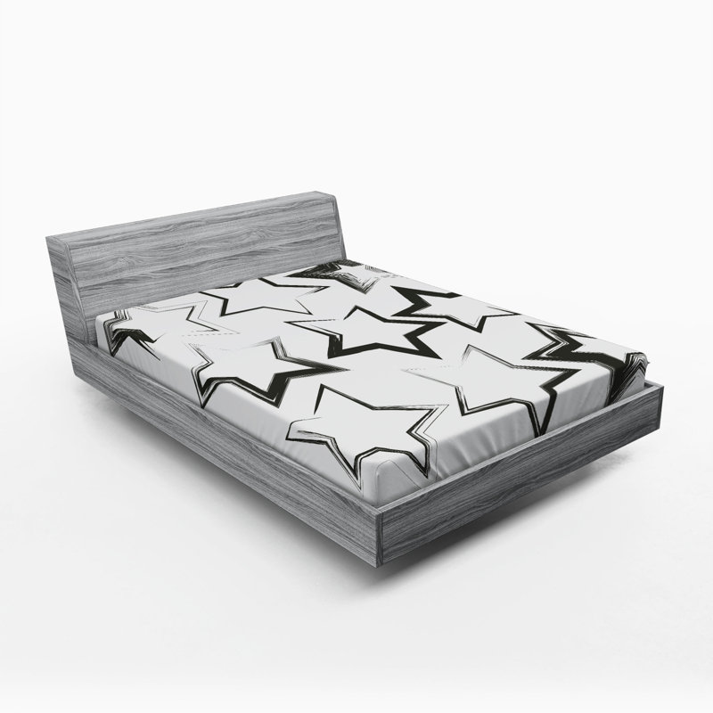 Microfiber Geometric Fitted Sheet, Full Fitted Sheet