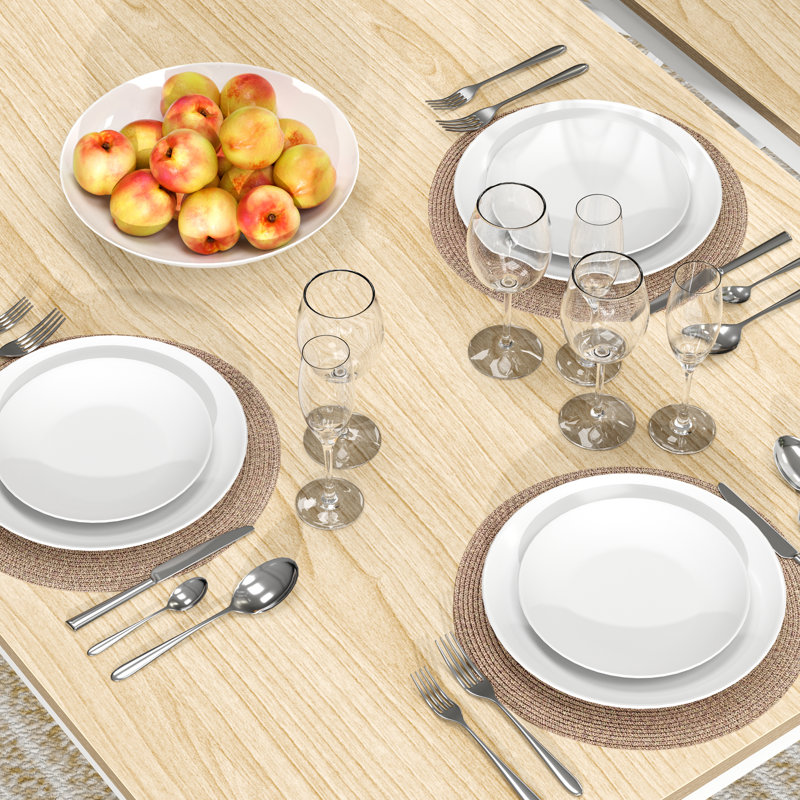 Oak 3-Piece Dining Table Set With Benches – Kitchen, Small Space, Farmhouse, 30" H x 27.6" W x 43.3" D