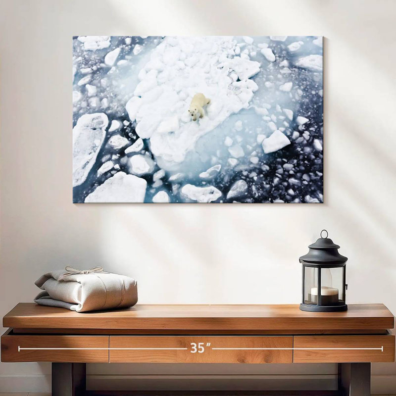 Polar Bear In Spitsbergen, 16" H x 24" W