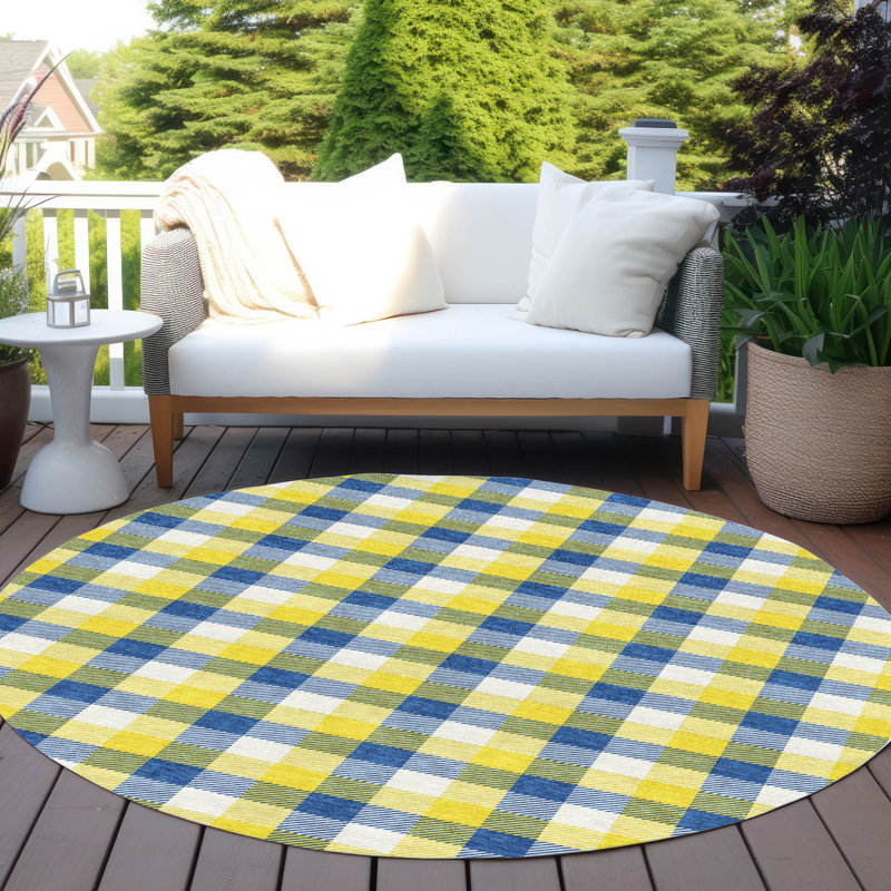  Tapis intérieur / extérieur lavable à la machine Chayden ACN1053, Rond 8 pi