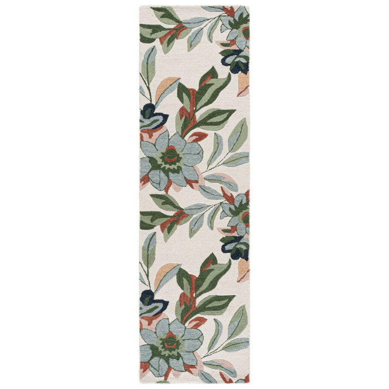 Jardin 768 Hand Tufted 80% Wool; 20% Cotton Floral Rug, Runner 2'3" x 8'