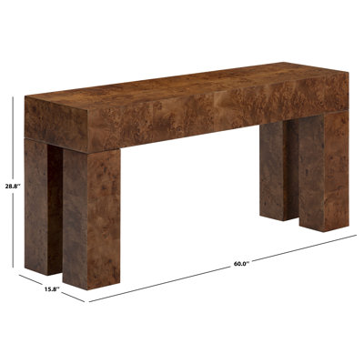 Betharose Burl Wood Console Table