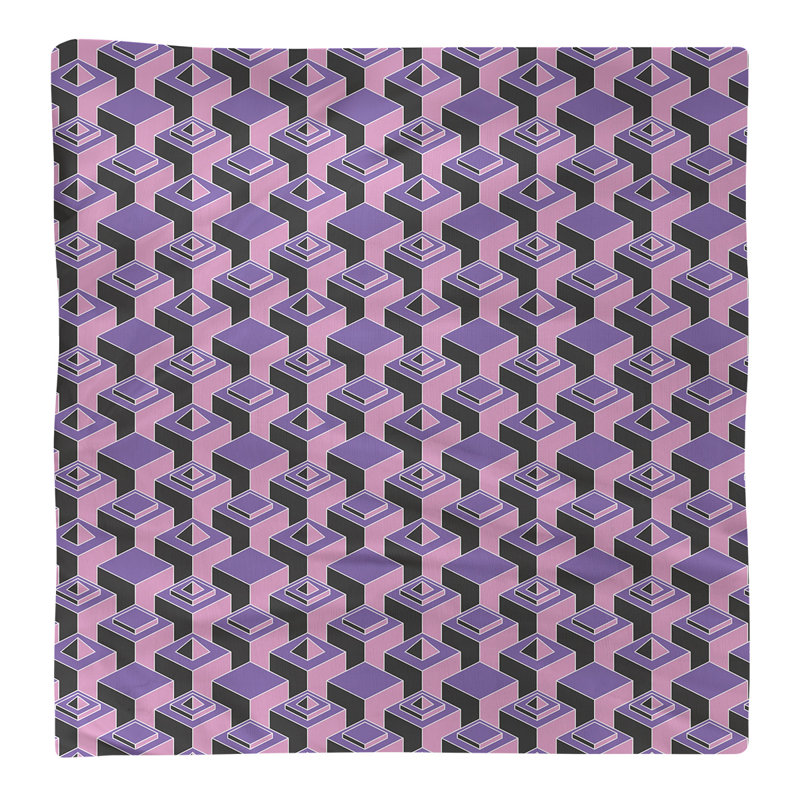 Serviette de table en coton à motif de gratte-ciels à deux couleurs, H 0,1 po x l 22 po x P 22 po, Mauve / Rose
