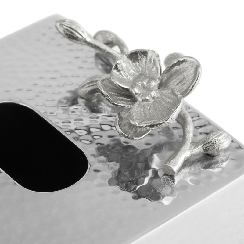 White Orchid Tissue Box Cover