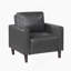 Chaise longue moderne en similicuir gris foncé-1248744327