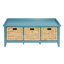 Banc de chambre en bois sarcelle avec rangement de tiroir - Polyvalent et fonctionnel