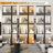 78.7'' H x 110 '' W Combination Bookcase Display Cabinet With Glass Doors & LED Lights-281586626