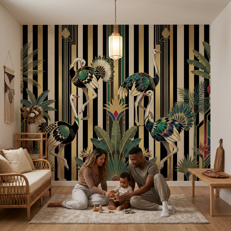 Papier peint foncé foncé à motif géométrique amovible, 120 po x 96 po, Texturé non collé
