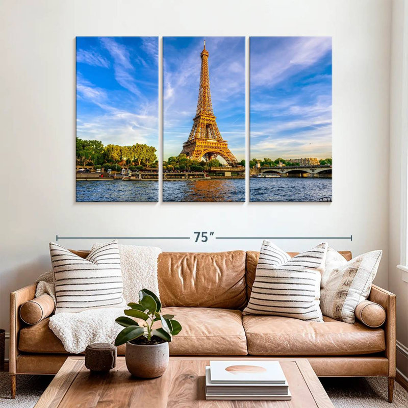 Hannes River Seine Eiffel Tower, 42" H x 65" W