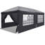 3x6m Pop Up Canopy Tent, Dark Grey Waterproof Market Stall Gazebo with Sidewalls & Windows