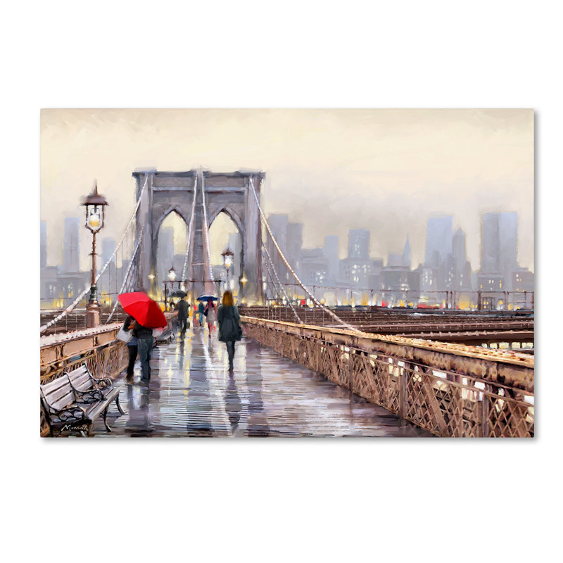 Brooklyn Bridge - Wrapped Canvas Painting, 22" H x 32" W x 2" D