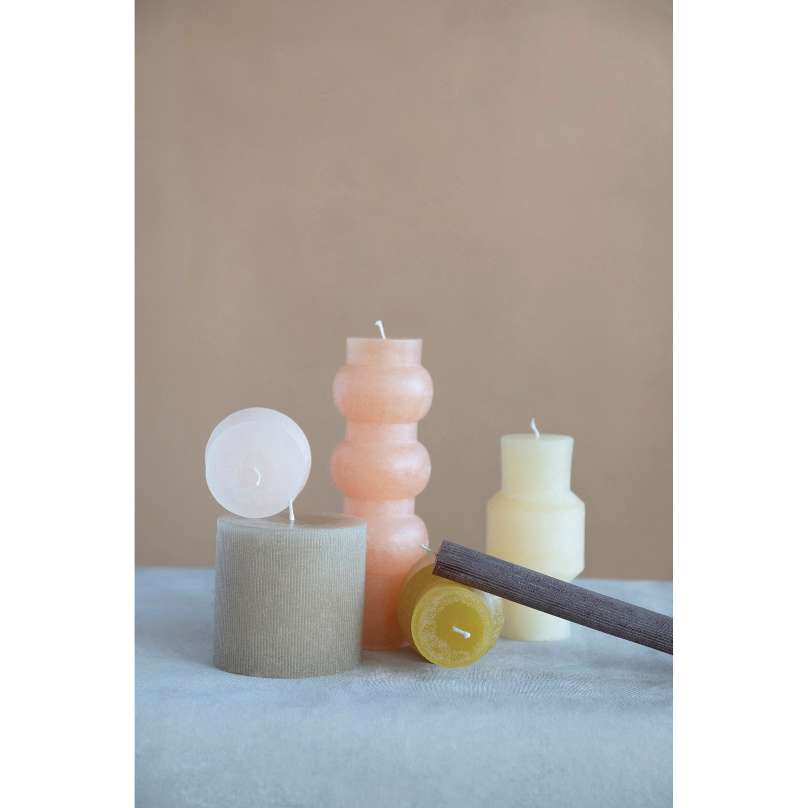 Caridad Unscented Taper Candle Set, Maroon