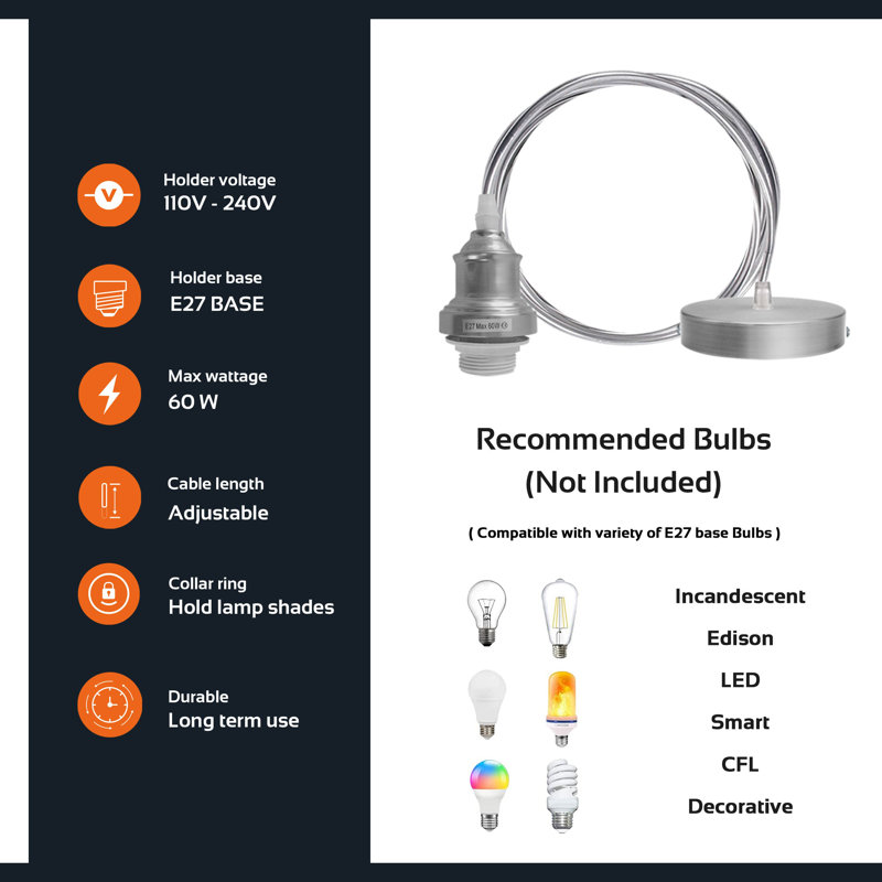 1 - Light Simple Pendant, Chrome
