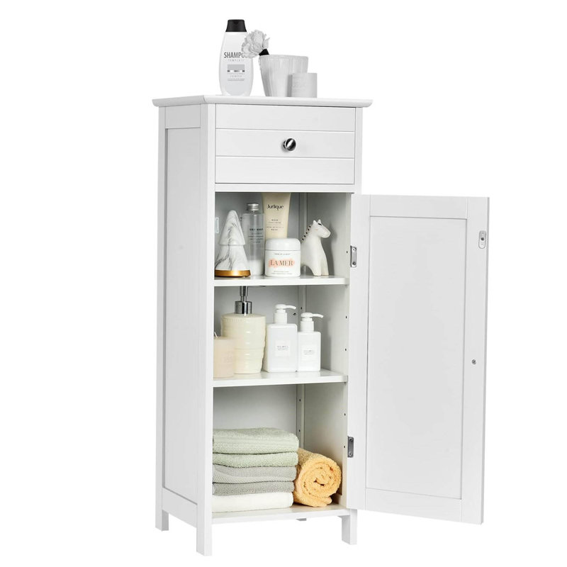 Engineered Wood Bathroom Cabinet, White