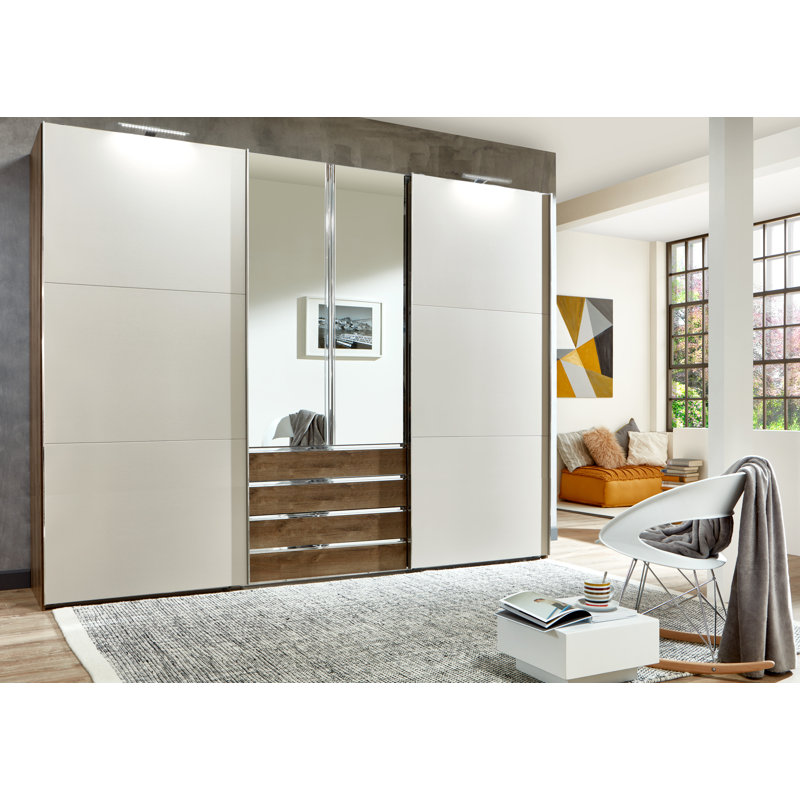 Branchburg 2 Door Manufactured Wood Wardrobe, White/Brown