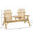 Outdoor Wooden Chair With Table For 2 Seats, Patio Fire Pit Chair, Natural Finish Deck, Porch, Backyard Rustic 2 Table, Backyard, Appeal