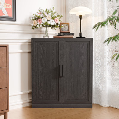 Corner Storage Cabinet, Stackable Corner Shelf for Living Room, Bedroom, Kitchen, Solid Wood Veneer (31" / 36" Options)