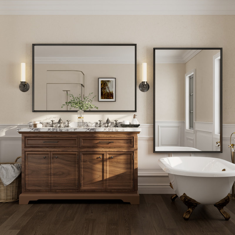 Miroir mural Amara, 55 po x 36 po, Matte Black