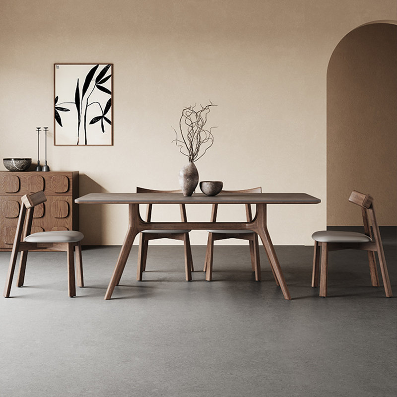 Light luxury simple rectangular dining table set, 29.5"H x 55.1"L x 31.5"W